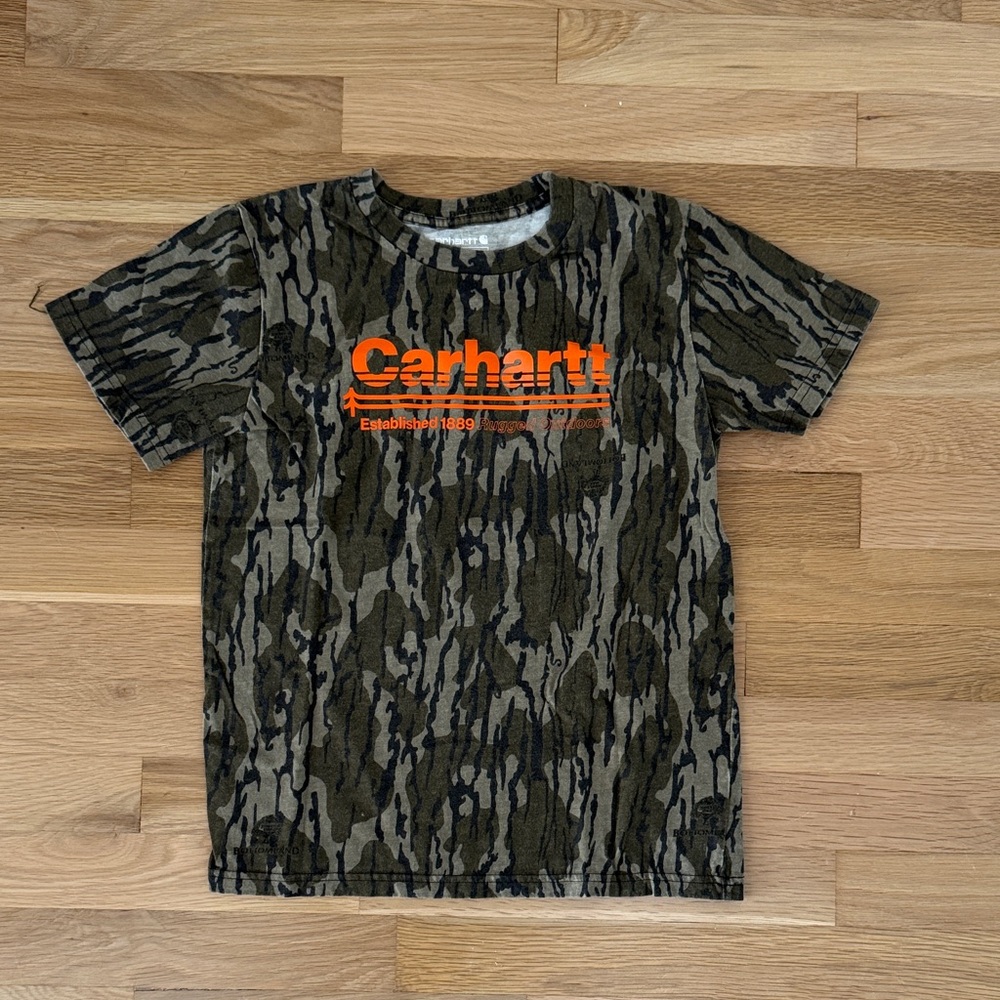 Carhartt Kids Camo Tee with Orange Logo